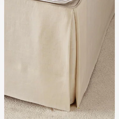 OKA OKA, Bed Valance Linen, Single - Natural, Bed Valances, Linen