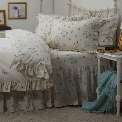 The Range Bluebell Meadow Fitted Valance - BM236 - Ivory / Single