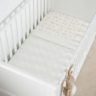 Dunelm Ickle Bubba Pack of 2 Bunnychino Fitted Cotbed Sheets Natural