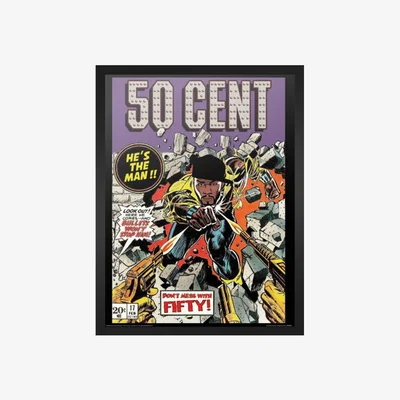 The Range Dangerous MCs 50 Cent Framed Print 30x40cm - Black