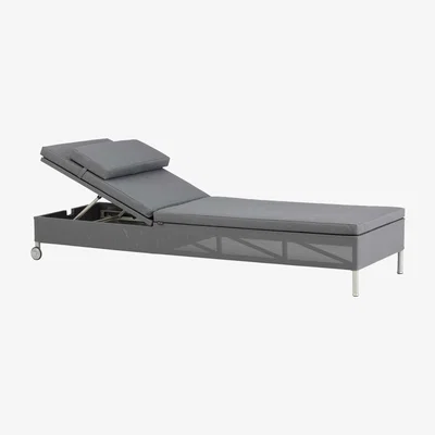 Barker and Stonehouse Cane-line Rest Single Sunbed, Grey | Barker & Stonehouse