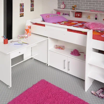 Barker and Stonehouse Rylie Midsleeper Single Bed Frame, White | Barker & Stonehouse