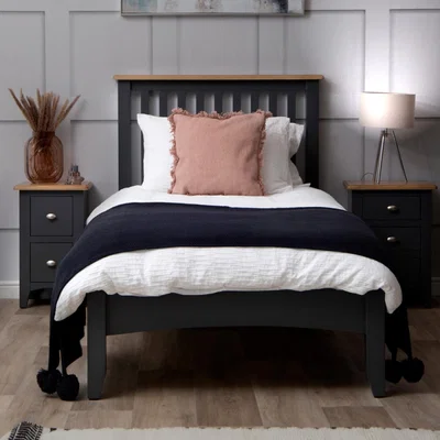 Chiltern Oak Furniture Gloucester Midnight Grey Painted Single Bed Frame