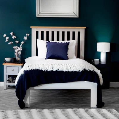 Chiltern Oak Furniture Salisbury Grey Painted Oak Single Bed Frame