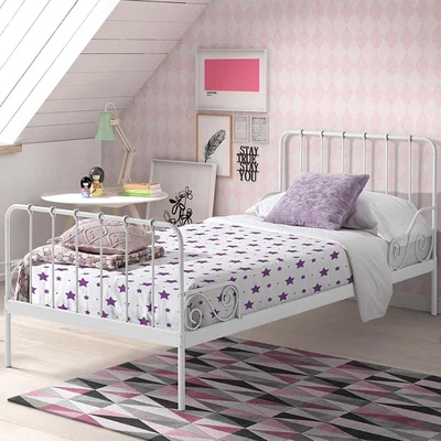 Cuckooland Vipack Alice Metal Single Kids Bed - Grey