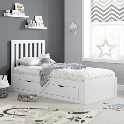 Dunelm Appleby Single Bed, White White