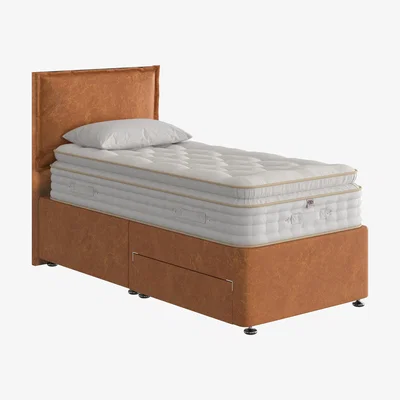 Furniture Village The Handmade Bed Company - Boutique 3000 Pillow Top Divan Set With No Storage - Single - Rhodeo Rust