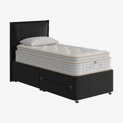Furniture Village The Handmade Bed Company - Boutique 3000 Pillow Top Divan Set with 2 Drawers - Single - Rhodeo Black