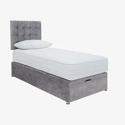 Furniture Village Sleep Story - Ergo 1000 End Ottoman Divan Set - Small Single - Grey