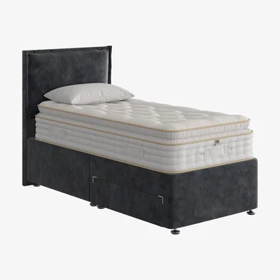 Furniture Village The Handmade Bed Company - Boutique 3000 Pillow Top Divan Set With No Storage - Single - Milano Coal
