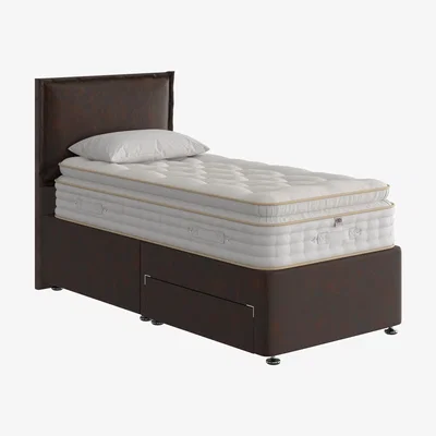 Furniture Village The Handmade Bed Company - Boutique 3000 Pillow Top Divan Set With No Storage - Single - Rhodeo Mahogany