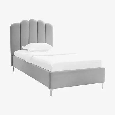 Furniture123 LPD Silver Velvet Single Bed - Willow