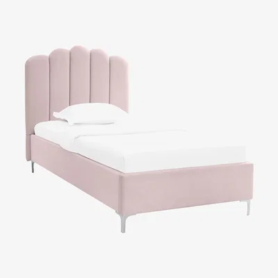 Furniture123 LPD Pink Velvet Single Bed - Willow