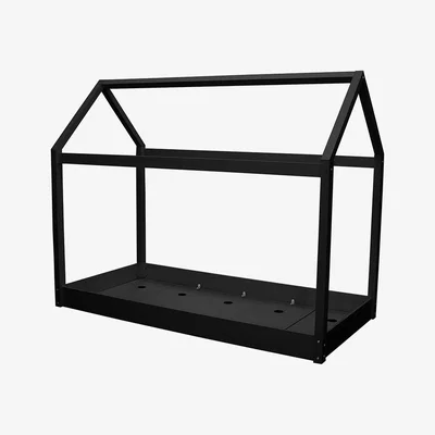 Furniture123 LPD Black Wooden Single Bed - Hickory