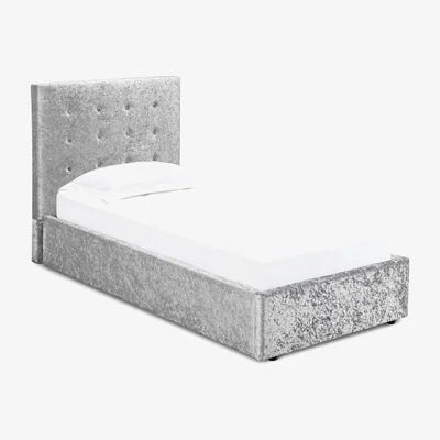 Furniture123 LPD Rimini Silver Crushed Velvet Single Bed Frame