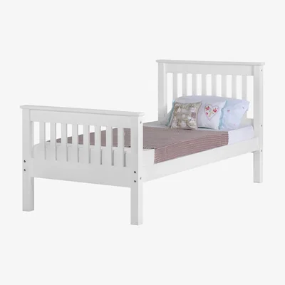Furniture123 Seconique Monaco Single Bed Frame in White with High Foot End
