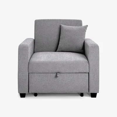 Habitat Habitat Reagan Single Fabric Chairbed - Light Grey