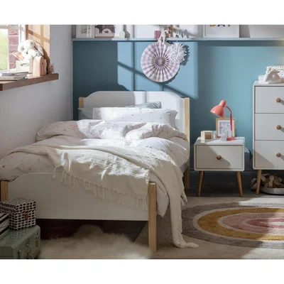 Habitat Habitat Nico Single Bed Frame With Mattress - White & Pine
