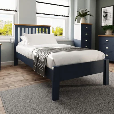 Knees Ruskin Blue Single Bed Frame