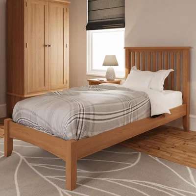 Knees Galister Light Oak Single Bed Frame