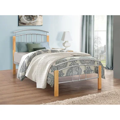 Oak&More Houston Beech & Silver Single Bed