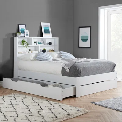 The Range Single White Storage Bed Frame Birlea Alfie 3FT Drawer Bed 90cm - White