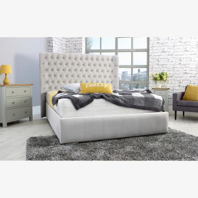 The Range Terra Plush 4 Inch Solid Thick Bed Frame With Curved Headboard - Silver / Single