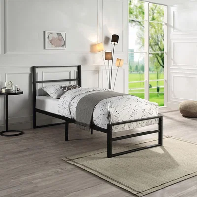 The Range Baldock Modern Black Metal Bed Frame - Black / Single