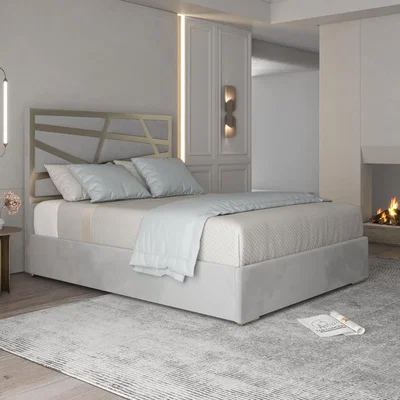 The Range Arabella Upholstered Soft Velvet Metal Bed Frame - Grey / Single