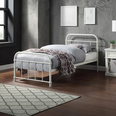The Range Tewin Vintage Hospital Style Metal Bed Frame - White / Single
