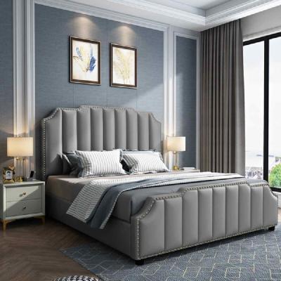 The Range Amelia Upholstered Plush Velvet Bed Frame - Grey / Single