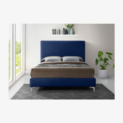 The Range Haizea Upholstered Plush Velvet Bed Frame   - Blue / Single