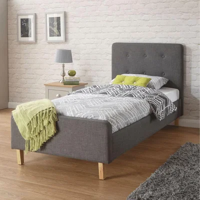 The Range Ashbourne Fabric Low End Bed Frame  - Charcoal / Single