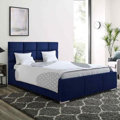 The Range Giorgia Upholstered Plush Velvet Bed Frame - Blue / Single