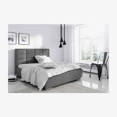 The Range Angela Upholstered Plush Velvet Bed Frame - Grey / Single