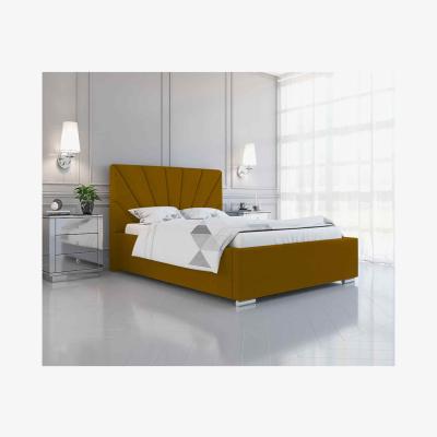 The Range Khris Upholstered Plush Velvet Bed Frame - Yellow / Single