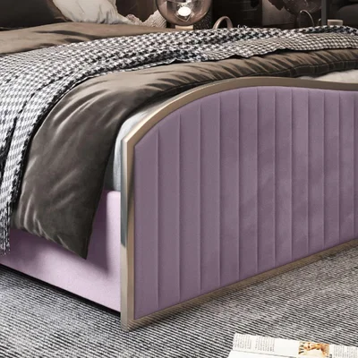 The Range Brixton Upholstered Soft Velvet Metal Bed Frame - Pink / Single