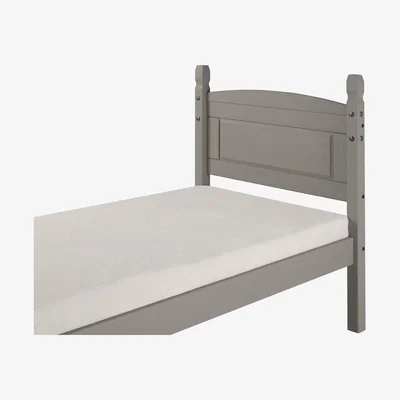The Range Corona Grey Wax Single Low End Bed Frame - Distressed Grey Wax