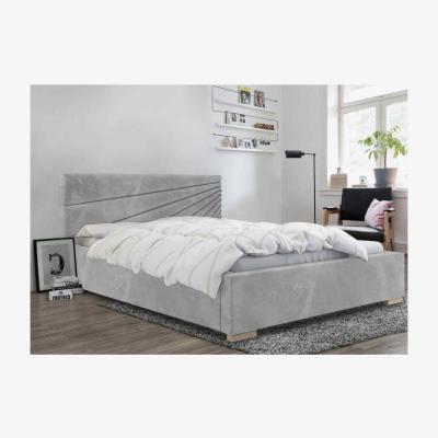 The Range Emma Upholstered Plush Velvet Bed Frame - Grey / Single
