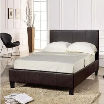 The Range Chocolate Faux Leather Bed Frame - Single