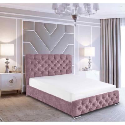 The Range Isabella Upholstered Crush Velvet Bed Frame    - Pink / Single