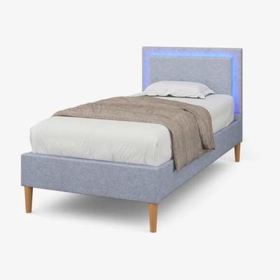 The Range Ludlow LED Headboard Grey Fabric Bed - Grey / Single