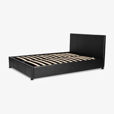 The Range Prado PU Leather Gaslift Ottoman Storage Bed 3FT Single - black