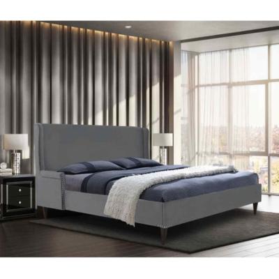 The Range Robert Upholstered Plush Velvet Bed Frame - Grey / Single