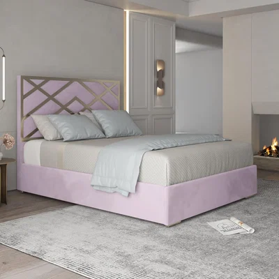 The Range Mayfair Upholstered Soft Velvet Metal Bed Frame - Pink / Single