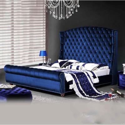 The Range Ragnild Upholstered Plush Velvet Bed Frame - Blue / Single