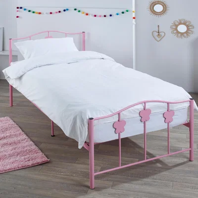 The Range Girls Butterfly Design Single Bed with Free Quality Mattress - Pink