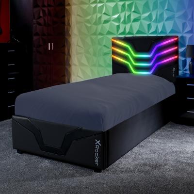 The Range Cosmos Black RGB Single Gaming Bed in a Box with LED Lighting - Black