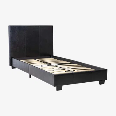 The Range Prado Faux Leather Bed Frame (Black 3FT Single)  - black