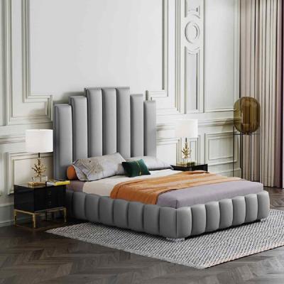 The Range Lorenzo Upholstered Plush Velvet Bed Frame - Grey / Single